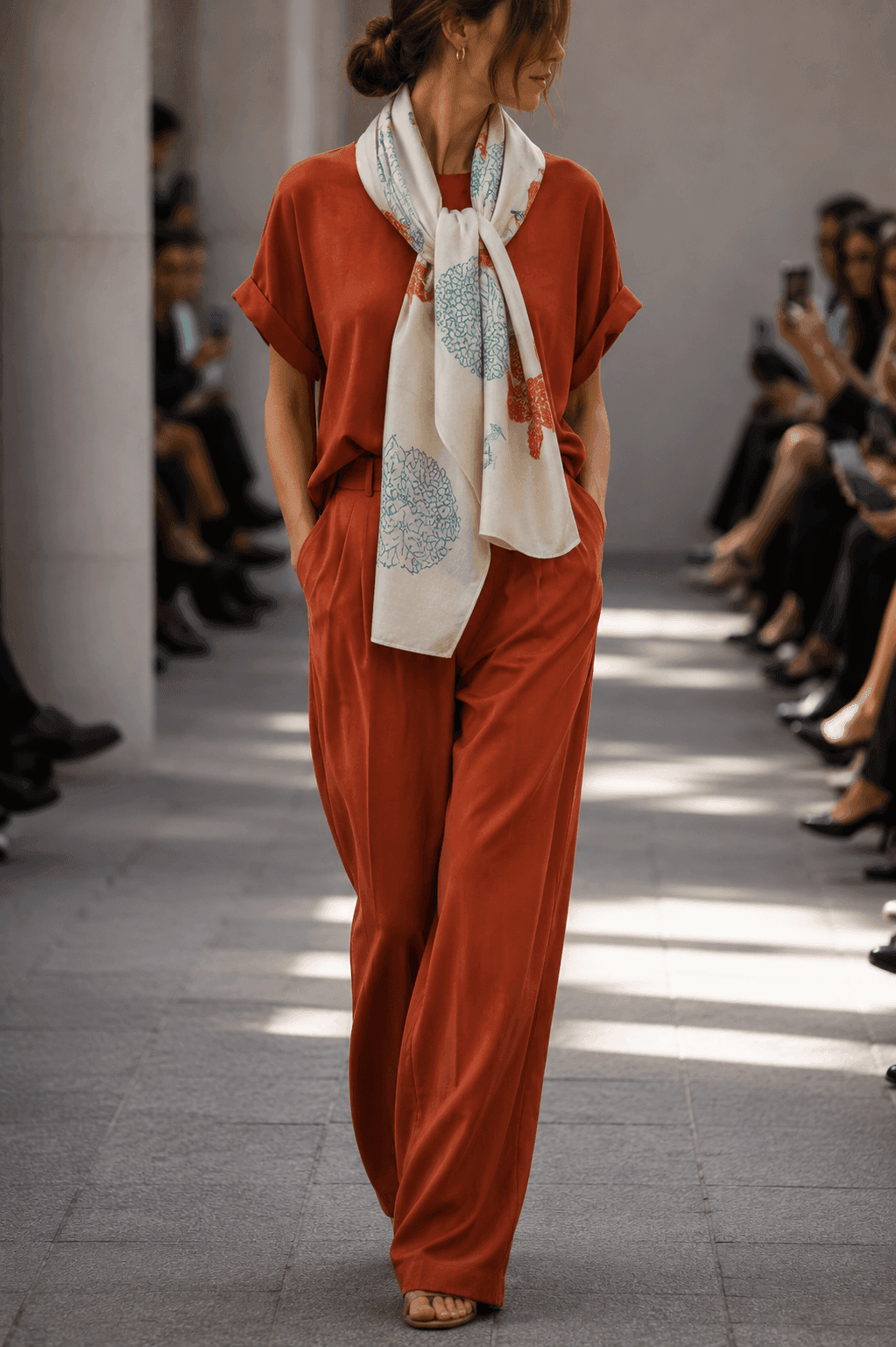 Botanical Peony Silk Scarf