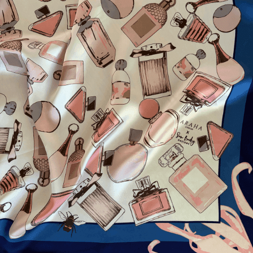 Fleur de Parfum 90 – Satin Silk Scarf