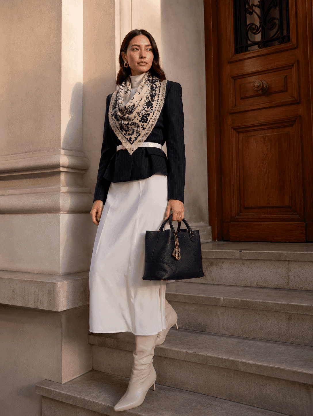 Cashmere Silk Fringed Paisley Scarf